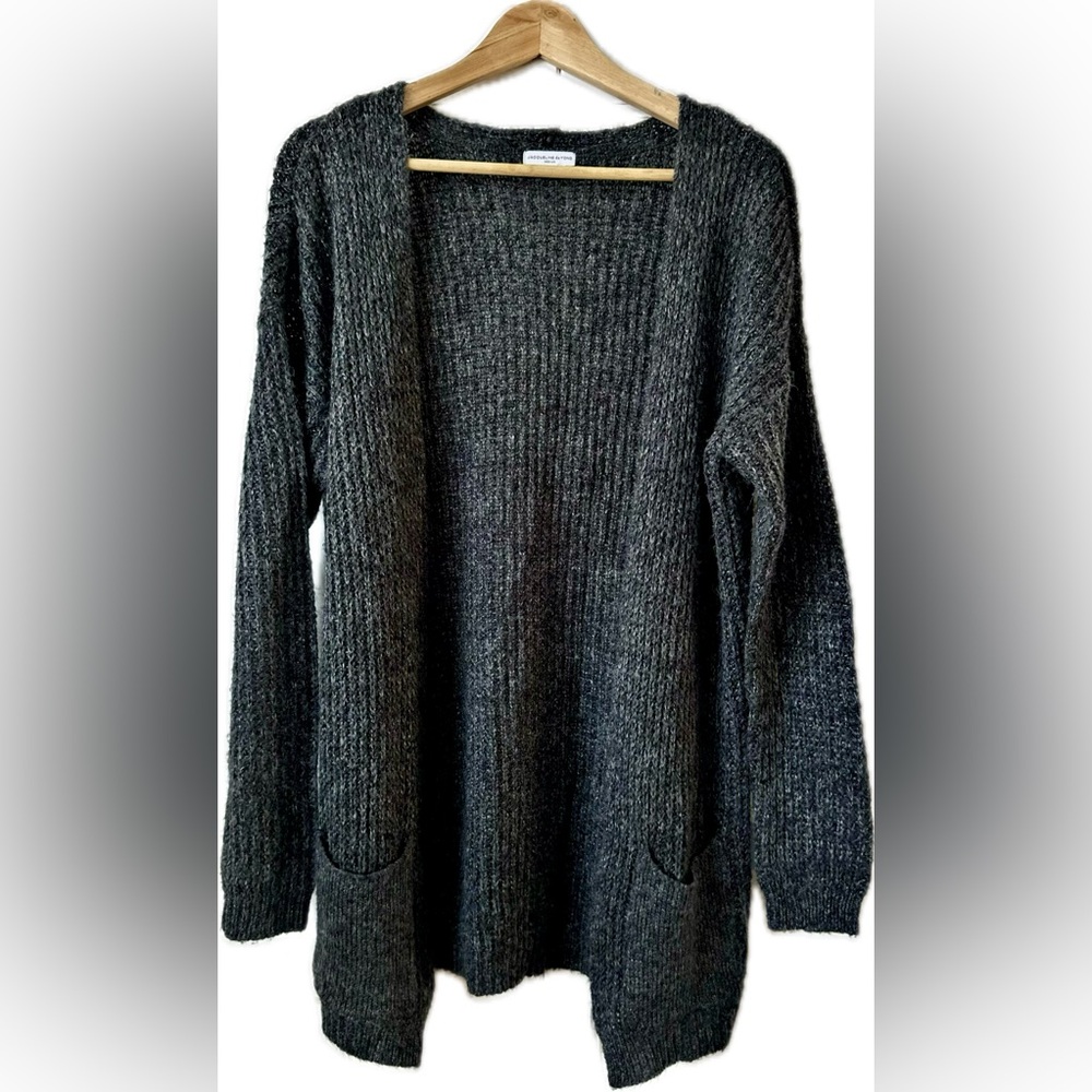 Cozy Gray Open-Front Sweater